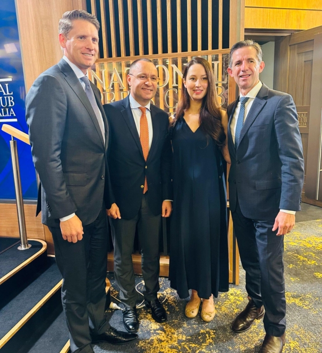 Vasyl Myroshnychenko, Kateryna Argyrou, Senator Birmingham and Andrew Hastie MP